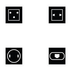 Wall Mural - socket icon set