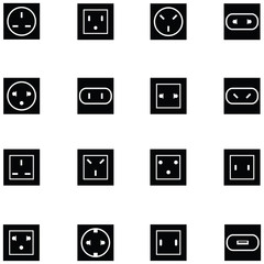 Wall Mural - socket icon set