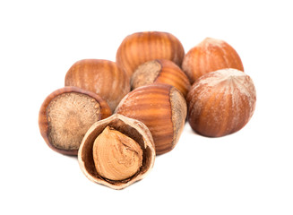 Wall Mural - Hazelnuts in shell