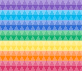 Leinwandbilder - Seamless triangle pattern. Geometric abstract texture background. Rainbow and colorful pastel color. Vector illustration