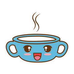 Poster - delicious coffee cup kawaii character vector illustration design