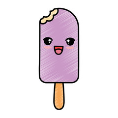 Wall Mural - delicious ice cream kawaii character vector illustration design