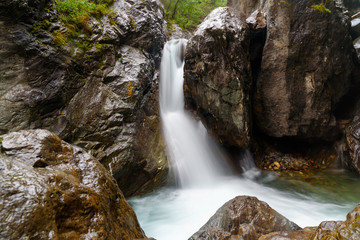 Wall Mural - First waterfall on Kyngyrga River. Arshan. Russia