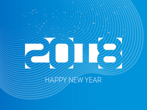 Happy new year 2018 vector background. Vector brochure design template. Cover of business diary or calendar for 2018 with wishes.