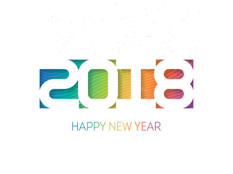 Happy new year 2018 vector background. Cover for the calendar or planner. Vector brochure design template. Cover of business diary for 2018 with wishes.