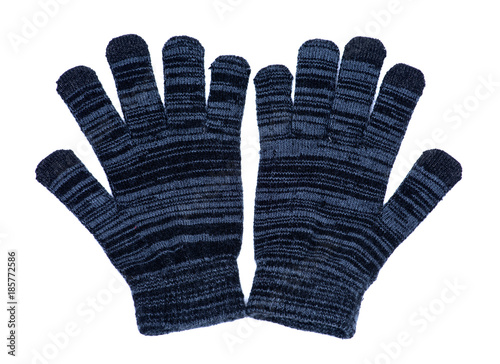 Fotografie, Obraz Women's texting winter cold weather warm gloves isolated on white background