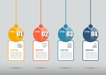 Poster - Infographic design vector and marketing icons can be used for workflow layout, diagram, annual report, web design. Business concept with 4 options, steps or processes.