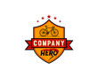Bicycle Torch Cup of Fire Champion Games Achievement with Shield and Ribbon Company Logo
