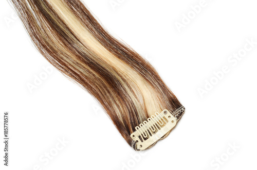 Clip In Straight Dark Brown Human Hair Extensions Mixed With
