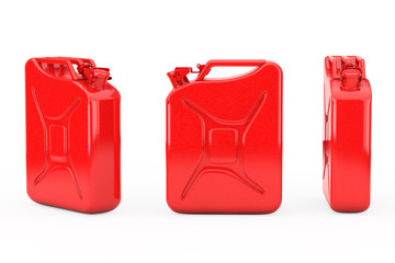 Wall Mural - Red Metal Jerrycan with Free Space for Yours Design. 3d Rendering