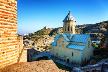 Wall Mural - Church and bells on the territory of the ancient fortress Narikala, old Tbilisi, Georgia