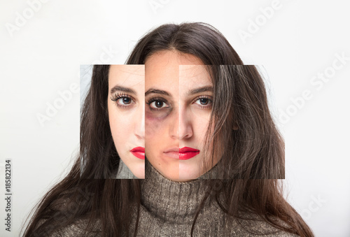Beautiful woman subjected to domestic violence Poster