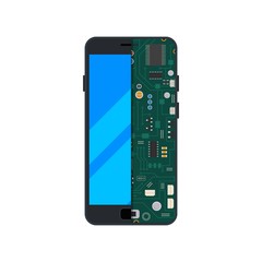 Poster - Illustration of electronic circuit of mobile phone or smartphone