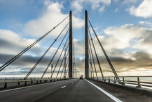 Traffic On The Bridge Between Sweden And Denmark. HDR-photo