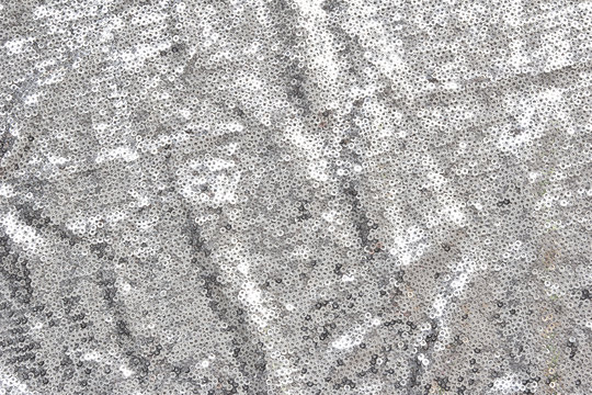 silver sequins textile background
