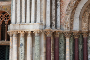 Wall Mural - Architectural details of the Basilica di San Marco (San Marco Cathedral), Venice, Italy. 