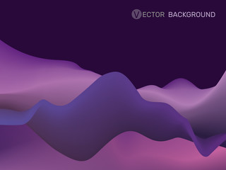 Aufkleber - 3D wavy abstract background. Dynamic Effect. Futuristic Technology Style. Motion Vector Illustration. Background for banner, flyer, book, cover, poster.