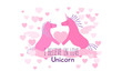 © photohampster - Two pink heterosexual unicorns in love greeting card