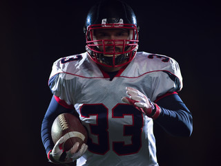 portrait of confident American football player