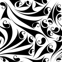 Floral Paisley Seamless Pattern. Abstract Black White Flourish Background. Modern Ornaments With Hand Drawn Paisley Flowers, Shapes, Figures. Endless Isolated Texture. Design For Fabric, Wallpapers