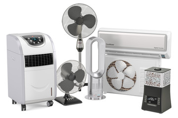 Poster - cooling and climate electric equipment. 3d rendering