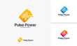 Pulse Power logo designs vector, Health Battery logo template