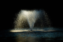 Fountain With Black Background 