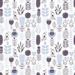 Aufkleber - Seamless vector floral pattern