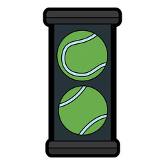 Poster - tennis ball box equipment sport vector illustration