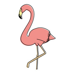 Sticker - exotic bird flamingo icon