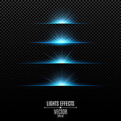 Poster - abstract golden lights on a transparent background. bright flashes and glare of gold color. bright r