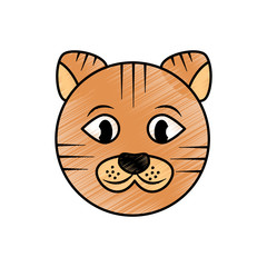 Canvas Print - cat pet head cute animal vector illustration