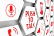 © profit_image - Push to talk concept cell blurred background 3d illustration