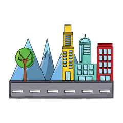 Sticker - City buildings design