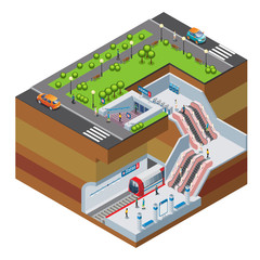 Sticker - Isometric Metro Station Concept