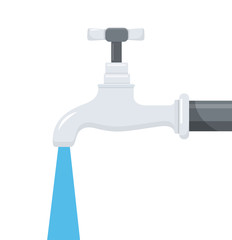 Wall Mural - Wasserhahn Flat Design Icon