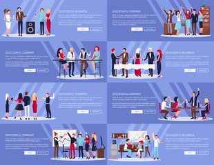 Poster - successful company, business vector illustration