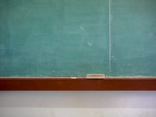 Blank Classroom Chalkboard With Eraser And Chalk