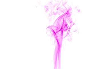 Purple smoke on white background