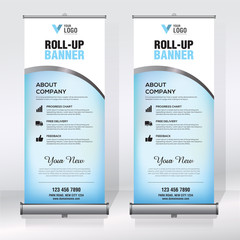 Wall Mural - Roll up banner design template, abstract background, pull up design, modern x-banner, rectangle size.