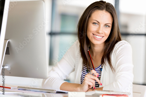 Fotografía Happy entrepreneur or freelancer in an office or home
