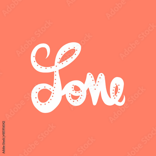 Cuadros en Lienzo Ilustración de vector de letras de palabra de amor palabra