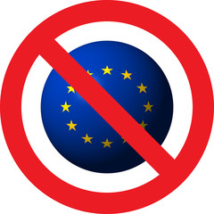 Wall Mural - No European Union sign