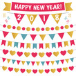 New Year 2018, isolated bunting set