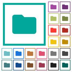 Poster - Single folder flat color icons with quadrant frames