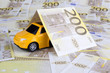 200 Euro money with toy car