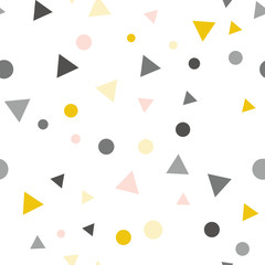 Poster - Party celebration confetti triangles and dots pattern.