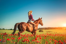 Woman Ride Horse 