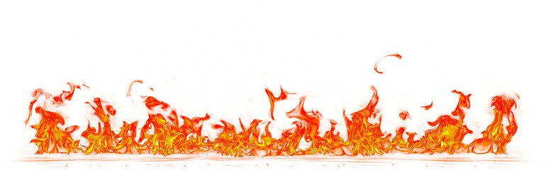 Poster - Fire flames isolated on white background.