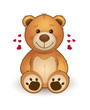 Funny cartoon teddy bear for greeting card on st. Valentine's day, wedding, birthday